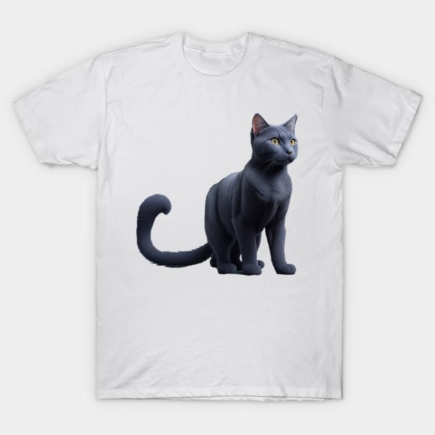 Russian Blue cat T-Shirt by Moulezitouna